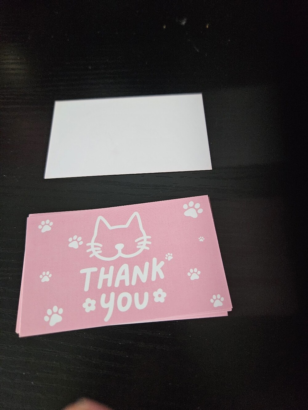 Pink Cat Face Thank You Cards